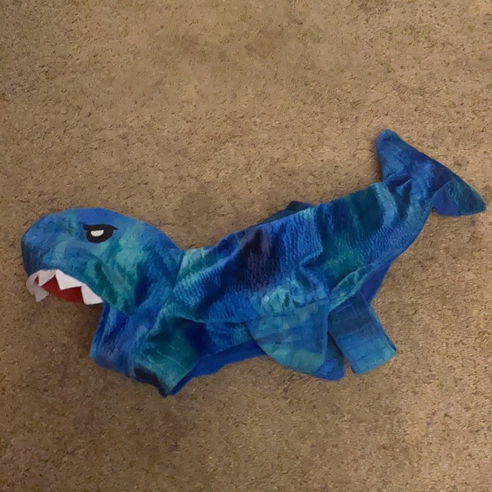 Dog Shark Costume, medium, blue and green